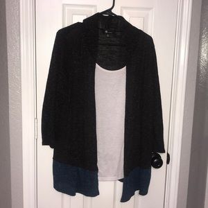 VGUC Size XL AB Stufio 2fer Layered Top Cardigan